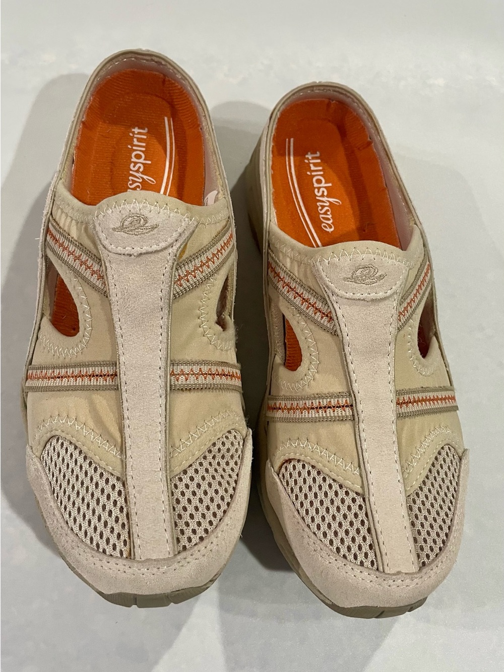 Easy Spirit Women’s Beige Slip-On Mesh Comfort Shoes 6N